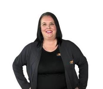 female Employee smiling with white background